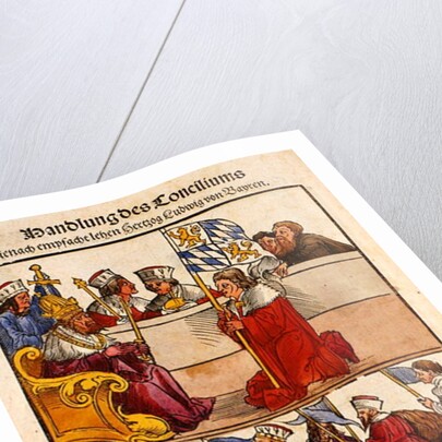 The Duke of Bayern receives his Feudal rights from the Emperor at the Council of Constance by Ulrich von Richental