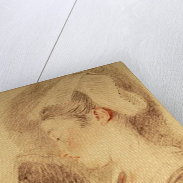 Two studies of a woman, three-quarters from rear, one in profile by Jean Antoine Watteau