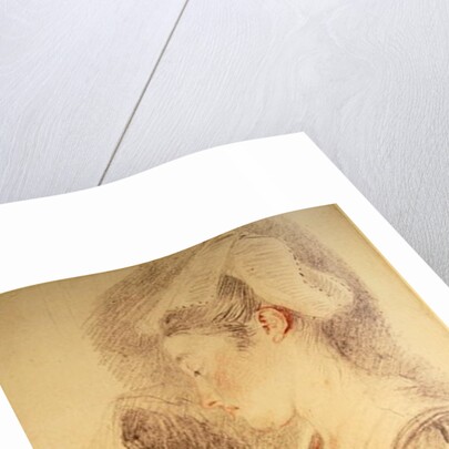 Two studies of a woman, three-quarters from rear, one in profile by Jean Antoine Watteau