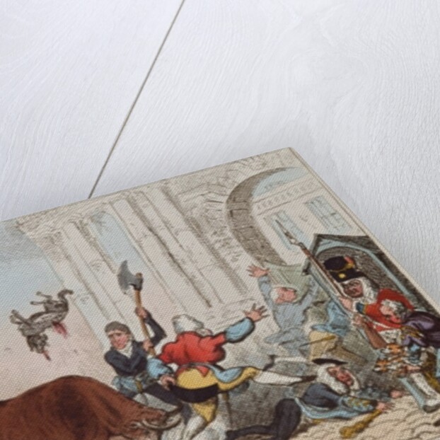 Hunting the Bull, 1817 by George Cruikshank
