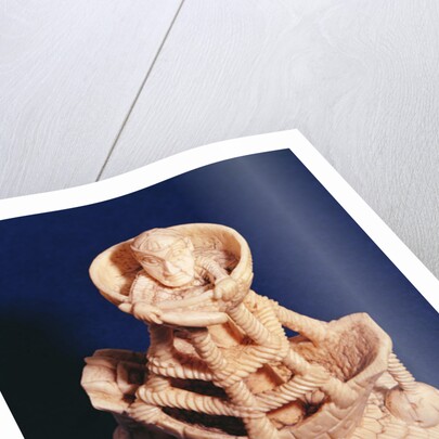 Top part of Salt Cellar by the Master of the Heraldic Ship, Nigeria, Bini-Portuguese, c.1525-1600 by Nigerian School