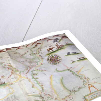 Pascatway River in New England, c.1660-85 by English School