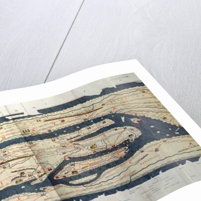 Italy, detail from a copy of the Peutinger Map, 1887 by Anonymous