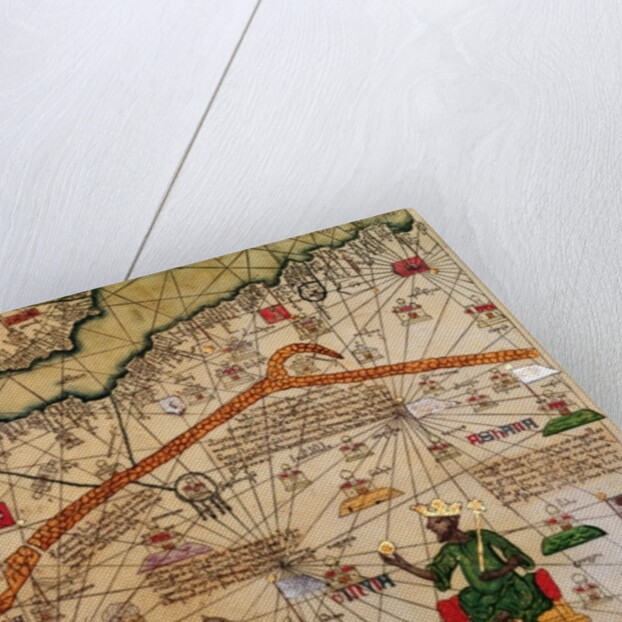 Detail of Copy of a Catalan Map of Europe and North Africa, presented to Charles V of France in 1381 by Abraham Cresques