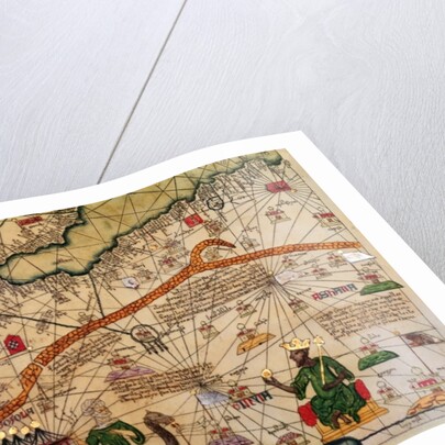 Detail of Copy of a Catalan Map of Europe and North Africa, presented to Charles V of France in 1381 by Abraham Cresques