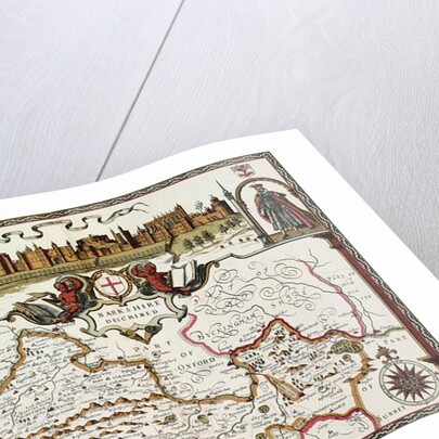 Berkshire, engraved by Jodocus Hondius from John Speed's Theatre of the Empire of Great Britain, pub. by John Sudbury and George Humble, 1611-12 by John Speed