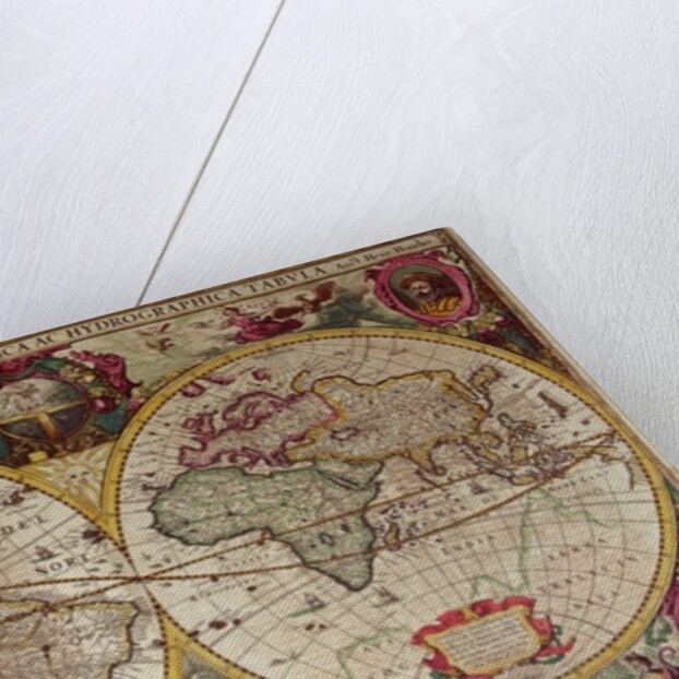 A New Land and Water Map of the Entire Earth, 1630 by Henricus Hondius