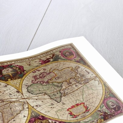 A New Land and Water Map of the Entire Earth, 1630 by Henricus Hondius