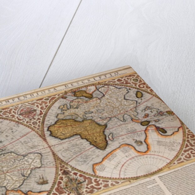 Double Hemisphere World Map, 1587 by Gerardus Mercator