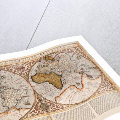 Double Hemisphere World Map, 1587 by Gerardus Mercator