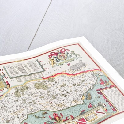 Sussex, engraved by Jodocus Hondius from John Speed's Theatre of the Empire of Great Britain, pub. by John Sudbury and George Humble, 1611-12 by John (after) Speed