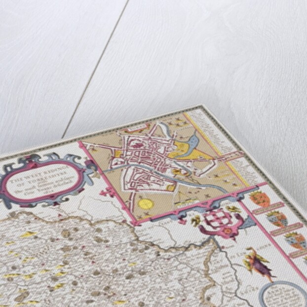 The West Ridinge of Yorkeshyre, engraved by Jodocus Hondius from John Speed's 'Theatre of the Empire of Great Britain', 1611-12 by John (after) Speed