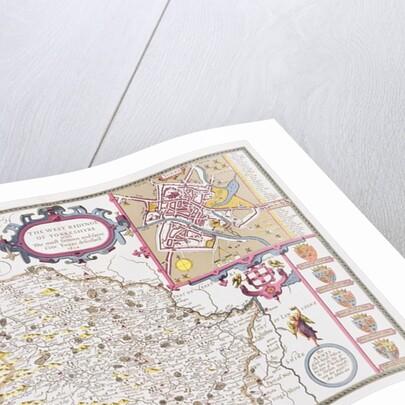 The West Ridinge of Yorkeshyre, engraved by Jodocus Hondius from John Speed's 'Theatre of the Empire of Great Britain', 1611-12 by John (after) Speed