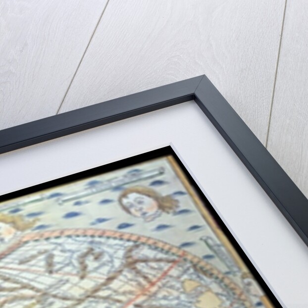 Map of the world, based on descriptions and co-ordinates given in 'Geographia', first published in Ulm, Germany by Ptolemy