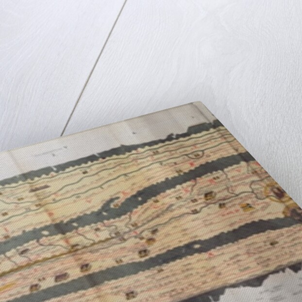 Part of the Tabula Peutingeriana, an illustrated itinerarium of the road network in the Roman EmpireDetail of Italy from the Peutinger map copy by Anonymous