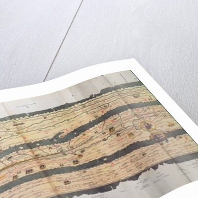 Part of the Tabula Peutingeriana, an illustrated itinerarium of the road network in the Roman EmpireDetail of Italy from the Peutinger map copy by Anonymous