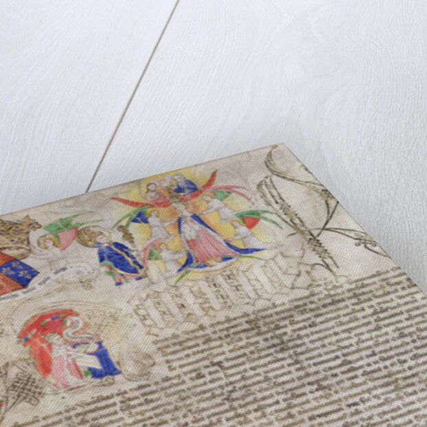 Illumination from the Charter of King's College Cambridge, 1446 by English School