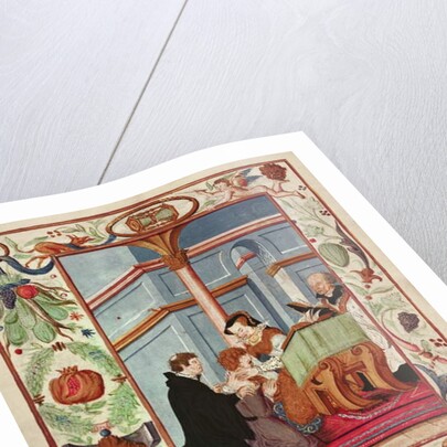 Mary Tudor touches a scrofulous boy by English School