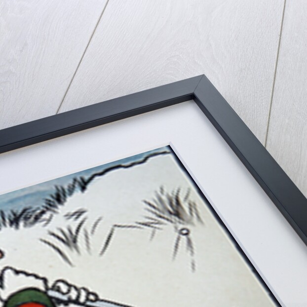 Angry golfer driving his ball into the scrub while his caddy tries to stop himself from laughing, 1901 by Cecil Charles Windsor Aldin