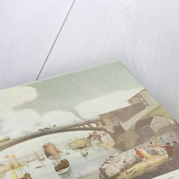 West view of the cast iron bridge built by Rowland Burdon Esq., MP, over the River Wear at Sunderland by English School