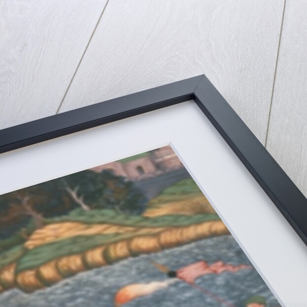 Emperor Akbar crossing the River Ganges in 1567 by Mughal School