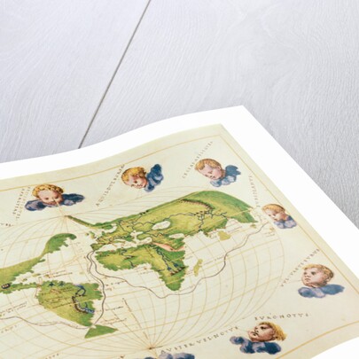 Map of Magellan's Voyage Around the World, c.1540 by Battista Agnese