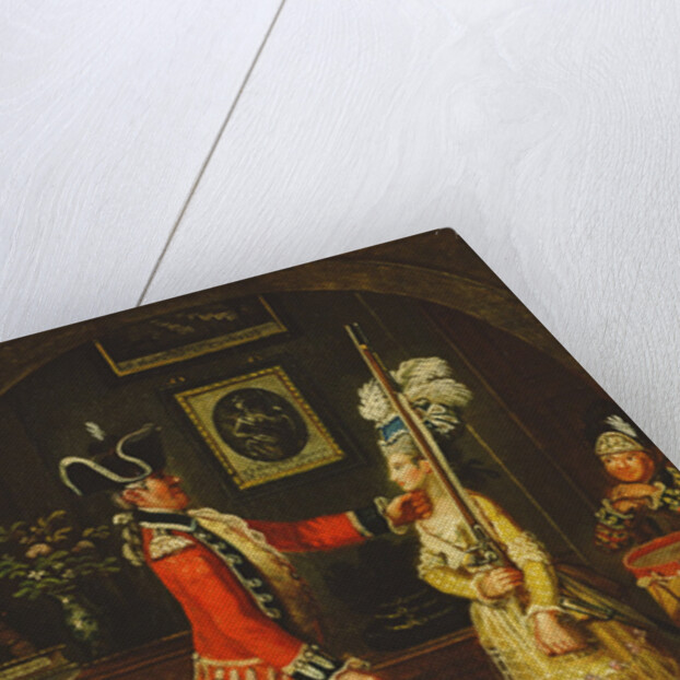 Corporal Cartouch teaching Miss Camp-Love her Manual Exercise, 1778 by John Collet