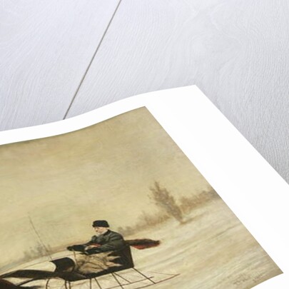 David Marsh in Horse-Drawn Sleigh in a Winter Landscape, 1880 by Peter B. West