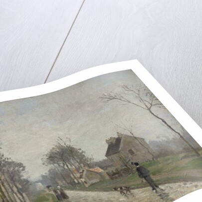 Route de Versailles, Louveciennes, Rain Effect, 1870 by Camille Pissarro