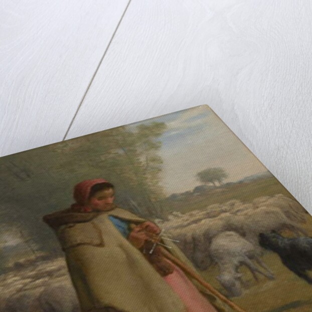 Young Girl Guarding her Sheep, c.1860-62 by Jean-Francois Millet