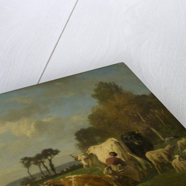 Cattle and Sheep in a Landscape, c.1855 by Constant-Emile Troyon