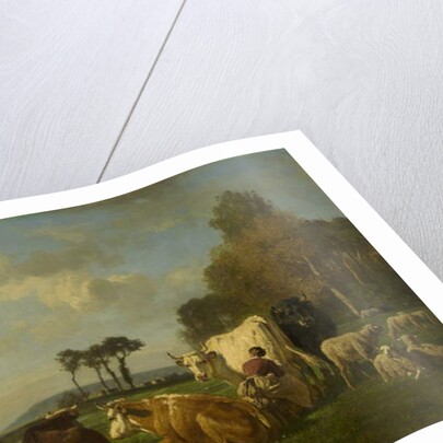 Cattle and Sheep in a Landscape, c.1855 by Constant-Emile Troyon