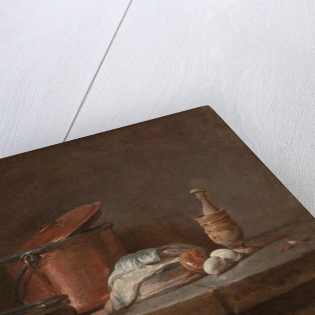 Kitchen Utensils with Leeks, Fish, and Eggs, c.1734 by Jean-Baptiste Simeon Chardin