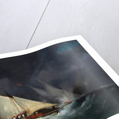 Greek Pirates Attacking a Turkish Vessel by French School