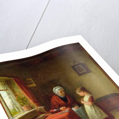 The First Sewing Lesson, 1889 by Frederick Daniel Hardy