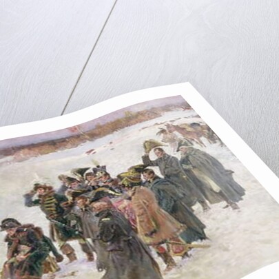 Burning of Standards in 1812, 1896, fragment of 'The Berezina Panorama', 1896 by Wojciech Kossak