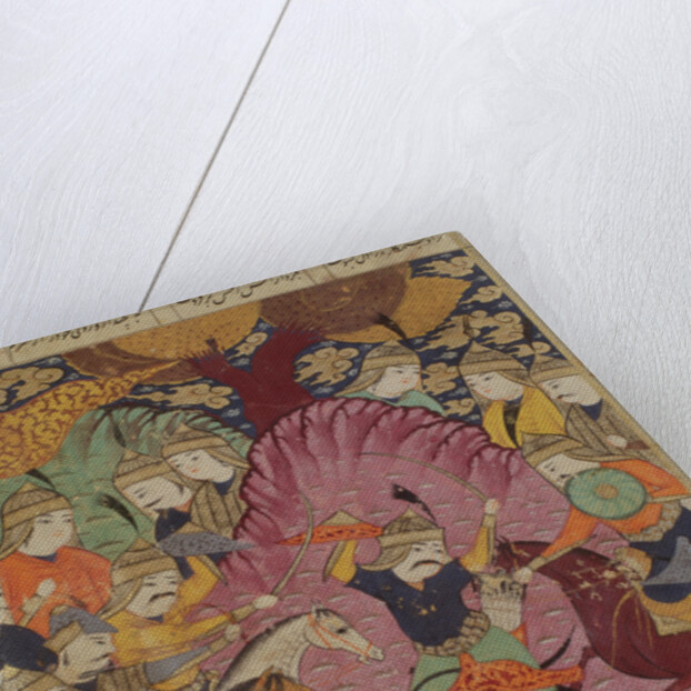 Fight between Bahrama and Tazaw by Persian School