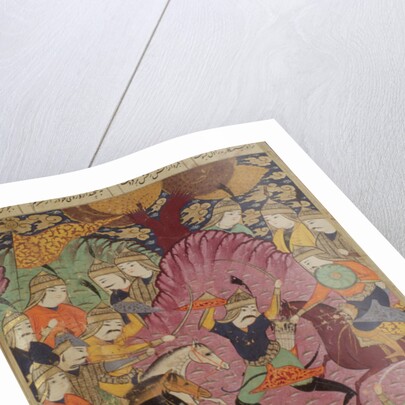 Fight between Bahrama and Tazaw by Persian School