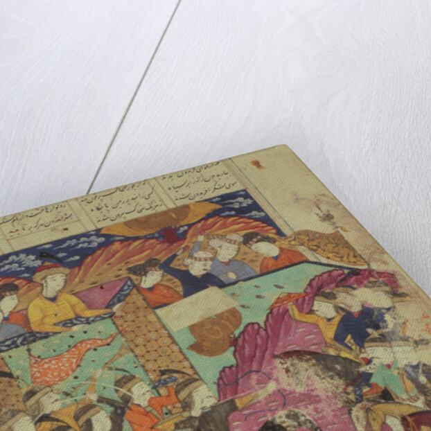 Battle between Feradin and Zahaki by Persian School