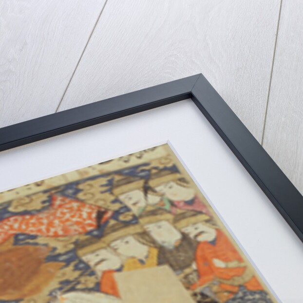 Duel on horseback between Rostam and Afrasiab by Persian School