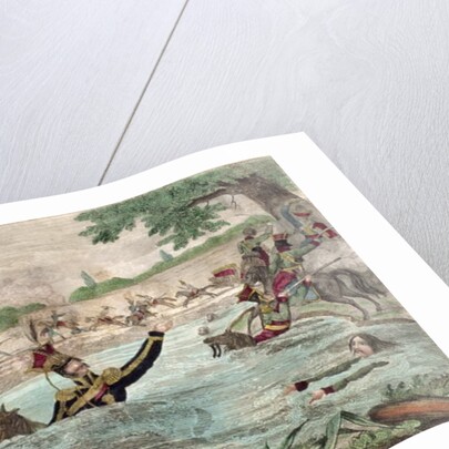 Death of Prince Joseph Poniatowski in the Elstera River, 1813 by French School