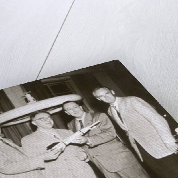 Wernher von Braun, Willy Ley, Walt Disney, and Heinz Haber in preparation for the film 'Secrets of Life', c.1955 by German Photographer