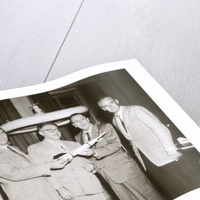 Wernher von Braun, Willy Ley, Walt Disney, and Heinz Haber in preparation for the film 'Secrets of Life', c.1955 by German Photographer
