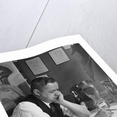 Portrait of German caricaturist Ferdinand Barlog by German Photographer