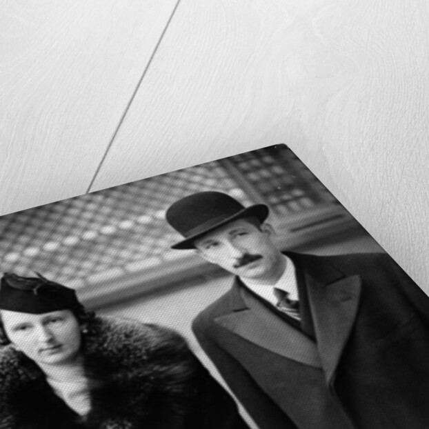 King Boris and Queen Joanna of Bulgaria outside the Ritz hotel, London 2nd November 1937 by German Photographer