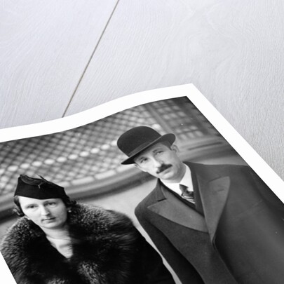 King Boris and Queen Joanna of Bulgaria outside the Ritz hotel, London 2nd November 1937 by German Photographer