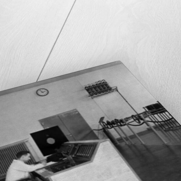 Control desk of a transmission facility in Hamburg, c.1934, by German Photographer