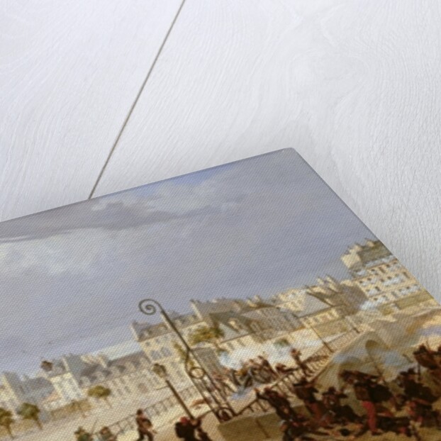 An Attack on a Barricade on the Pont de l'Archeveche, 1849 by Philippe Marie Chaperon