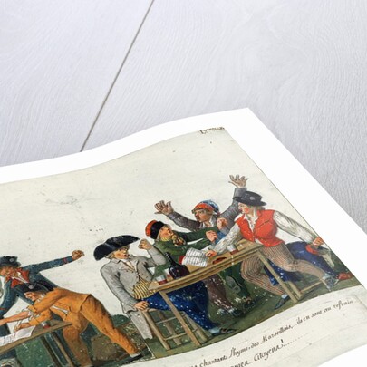 The Republican Oath being signed in blood and singing 'The Marseillaise', c.1792 by Lesueur Brothers