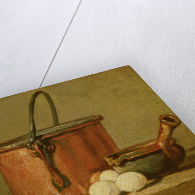 Still Life of Cooking Utensils, Cauldron, Frying Pan and Eggs by Jean-Baptiste Simeon Chardin